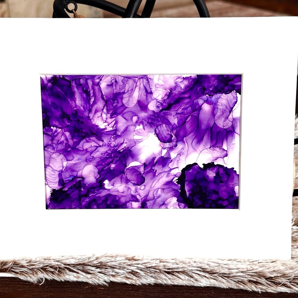 Hand made Vibrant Purple Abstract Art Painting